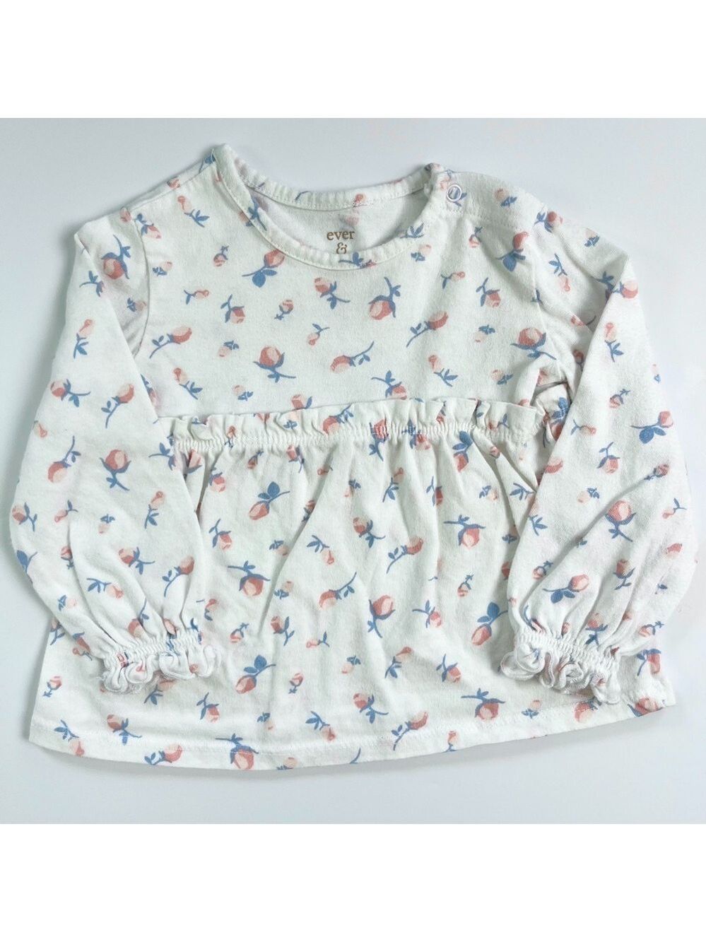 🩵 4/$20 Ever & Ever Floral Baby Top with‎ Ruffled Sleeves
